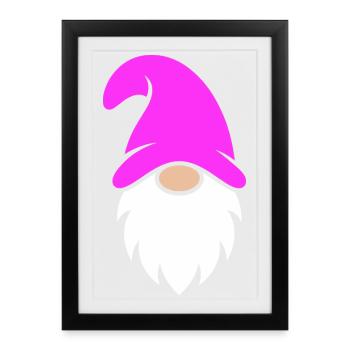 Magenta Hat Gnome - Framed poster (27 × 37 cm) - black - Front