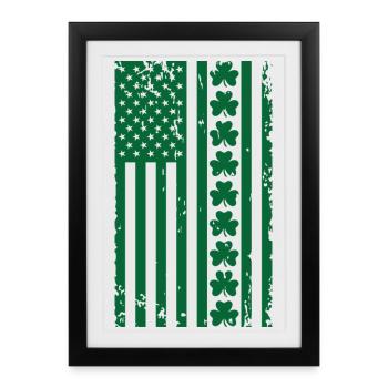 Jour de la Saint-Patrick du trèfle américain aux États-Unis - Affiche encadrée (27 × 37 cm) - noir - Devant