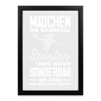 Handball Joueurs Handball Handball Cadeaux - Affiche encadrée (27 × 37 cm) - noir - Devant