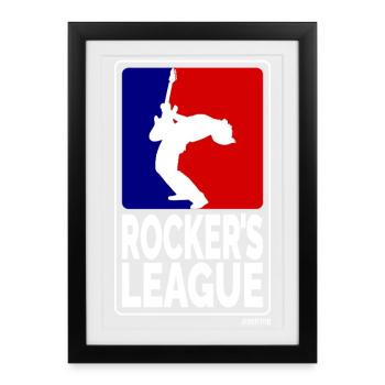 Rockers League, blancs - Affiche encadrée (27 × 37 cm) - noir - Devant