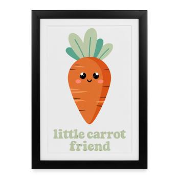 Petit ami carotte - Affiche encadrée (27 × 37 cm) - noir - Devant