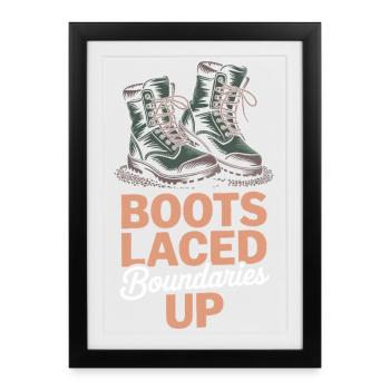 Women's solo hiker empowerment trail - Framed poster (27 × 37 cm) - black - Front