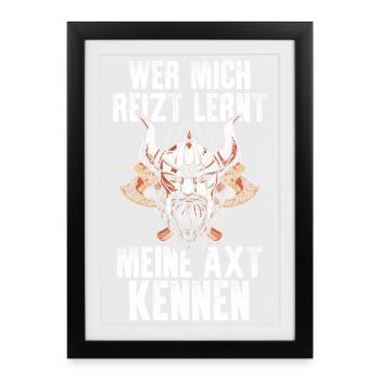 Mur des Boucliers Médiévaux Marché Médiéval Viking - Affiche encadrée (27 × 37 cm) - noir - Devant