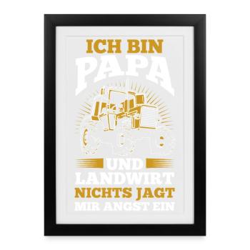 I'm a dad and a farmer Nothing scares me - Framed poster (27 × 37 cm) - black - Front