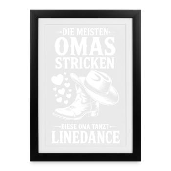 Grand-mère Dancing LineDance - Affiche encadrée (27 × 37 cm) - noir - Devant