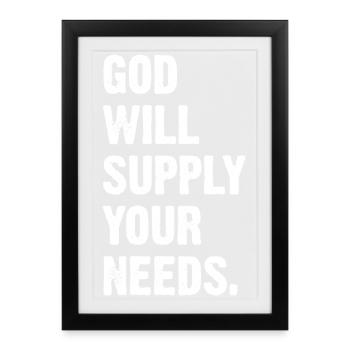 Dieu pourvoira à tes besoins - Affiche encadrée (27 × 37 cm) - noir - Devant