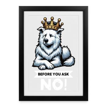 Avant de demander Berger Blanc Berger Berger - Affiche encadrée (27 × 37 cm) - noir - Devant