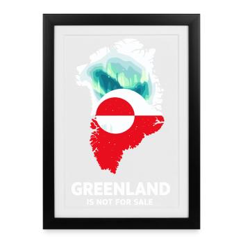 Flag Greenland Christmas Gift Arctic - Framed poster (27 × 37 cm) - black - Front