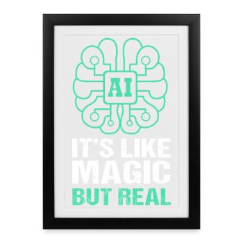 Artificial Intelligence GPT - Framed poster (27 × 37 cm) - black - Front