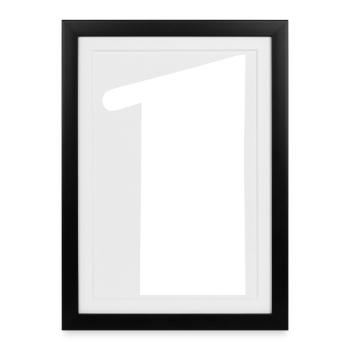 1. 1 AN. 1er ANNIVERSAIRE. ANNIVERSAIRE 1 AN - Affiche encadrée (27 × 37 cm) - noir - Devant