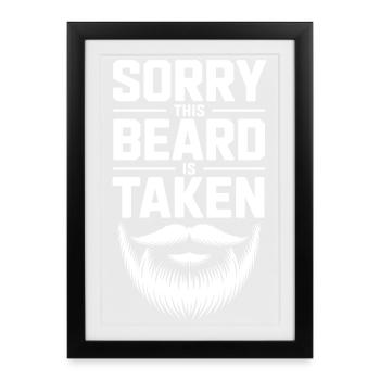Taken Beard Tee : Typographie audacieuse - Affiche encadrée (27 × 37 cm) - noir - Devant