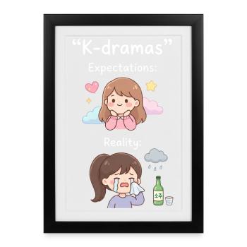 Drame coréen K-Drama Lover Kdrama - Affiche encadrée (27 × 37 cm) - noir - Devant
