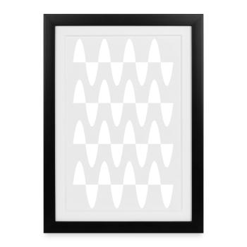 Conception en mosaïque d’ondes - Affiche encadrée (27 × 37 cm) - noir - Devant