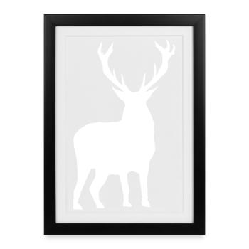 Deer - Framed poster (27 × 37 cm) - black - Front