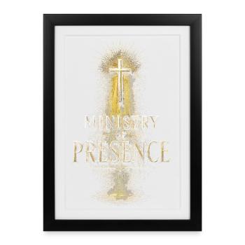 Chapelain, Clerc, Pasteur, Ministère de Présence - Affiche encadrée (27 × 37 cm) - noir - Devant