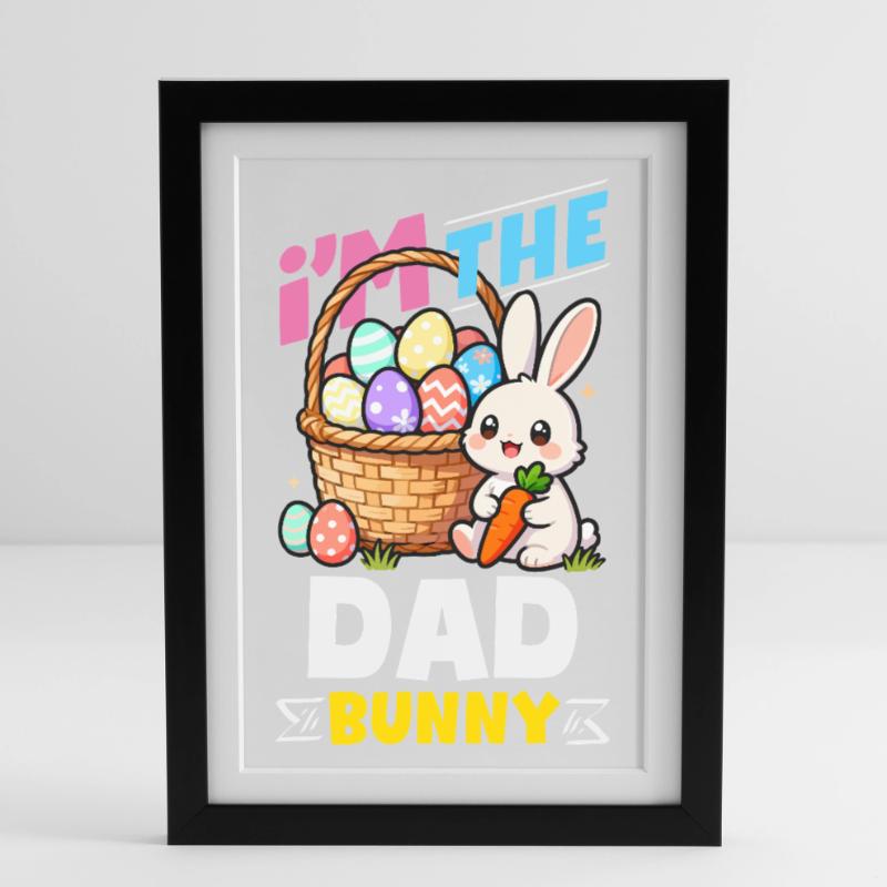 Happy Easter Sweet Easter Bunny Egg Hunt Easter Eggs Framed poster (27 × 37 cm)