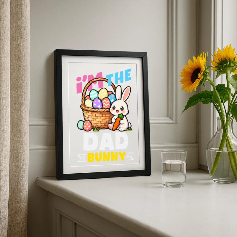 Happy Easter Sweet Easter Bunny Egg Hunt Easter Eggs Framed poster (27 × 37 cm)