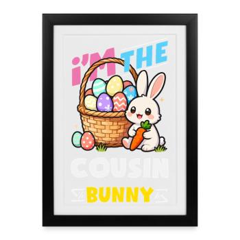 Joyeuse Pâques, douce chasse aux œufs du lapin, œufs de Pâques - Affiche encadrée (27 × 37 cm) - noir - Devant