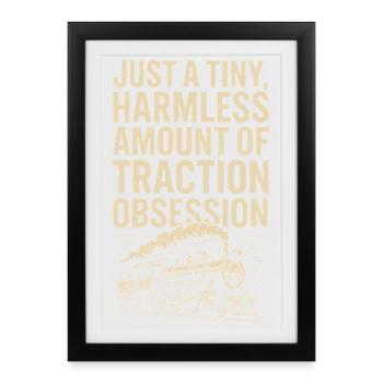 Petite addiction à la traction | Chemins de fer - Affiche encadrée (27 × 37 cm) - noir - Devant
