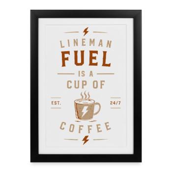 Electrician Coffee Energy Voltage - Framed poster (27 × 37 cm) - black - Front