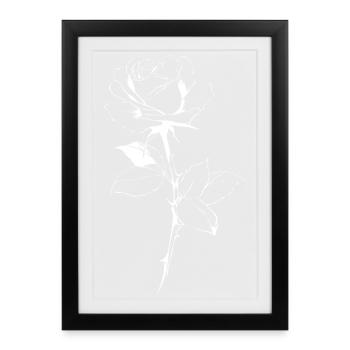 Art en trait rose sur fond noir - Affiche encadrée (27 × 37 cm) - noir - Devant