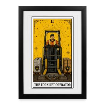 Forklift Driver | Logistics Tarot - Framed poster (27 × 37 cm) - black - Front