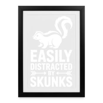 Dictons de moufettes Drôle de cadeau de mouffettes - Affiche encadrée (27 × 37 cm) - noir - Devant