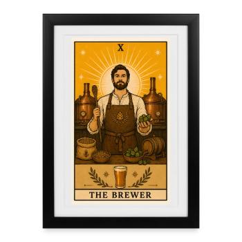 Brewer | Beer Hops Brewing Tarot - Framed poster (27 × 37 cm) - black - Front