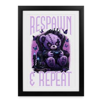 Pastel Goth Soft Goth Gaming Gamer - Affiche encadrée (27 × 37 cm) - noir - Devant