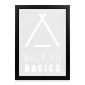 Back to Basics | Camping & Bushcraft | Tent - Framed poster (27 × 37 cm) - black - Front