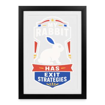 Kaninchen mit Exit-Strategie - Gerahmtes Poster (27 × 37 cm) - Schwarz - Vorne