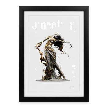 Golden River Statue - Framed poster (27 × 37 cm) - black - Front