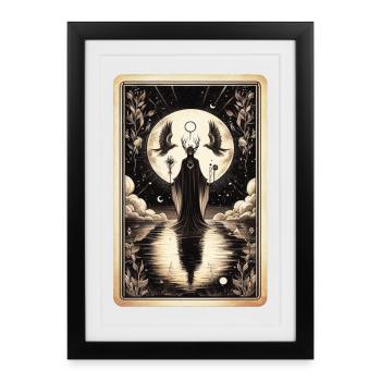 Nachtkönigin Mystischer Kreis - Gerahmtes Poster (27 × 37 cm) - Schwarz - Vorne