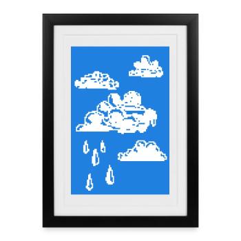 Pixel Clouds - Framed poster (27 × 37 cm) - black - Front