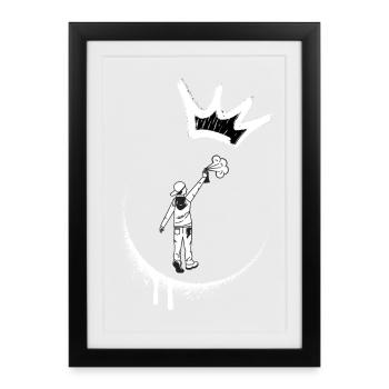 Graffiti des artistes de la couronne - Affiche encadrée (27 × 37 cm) - noir - Devant