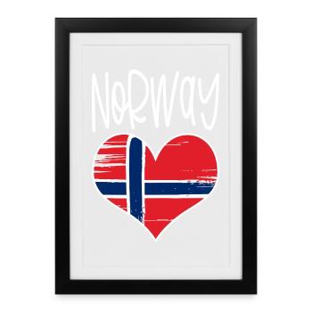 Norway - Framed poster (27 × 37 cm) - black - Front