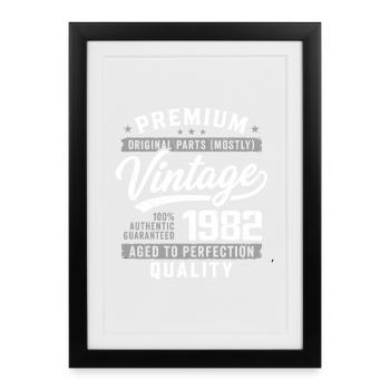 Vintage 1982 Retro 1982 Anniversary 1982 - Framed poster (27 × 37 cm) - black - Front