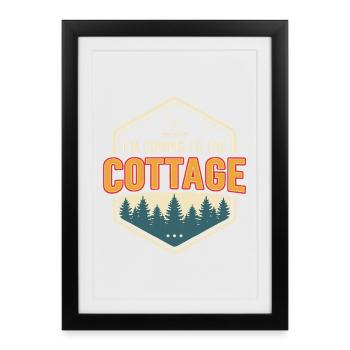 Week-end à la Campagne Nature Rétro - Affiche encadrée (27 × 37 cm) - noir - Devant