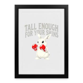 Alarme de lapin : Attention aux tibias - Affiche encadrée (27 × 37 cm) - noir - Devant