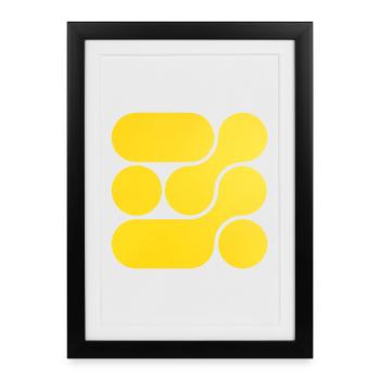 OCHOOO - Jaune - Affiche encadrée (27 × 37 cm) - noir - Devant
