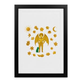 Little Vampire Demon Summer Edition Sun and Moon - Framed poster (27 × 37 cm) - black - Front