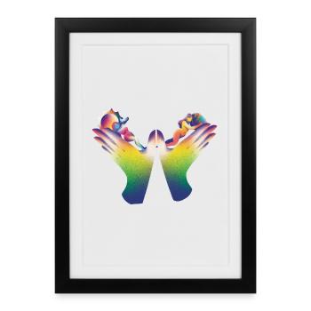 Rainbow Hands of Care - Framed poster (27 × 37 cm) - black - Front