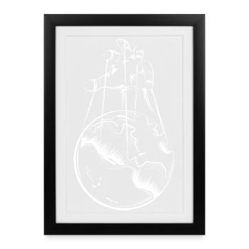 world hand earth puppet player Puppeteer - Framed poster (27 × 37 cm) - black - Front