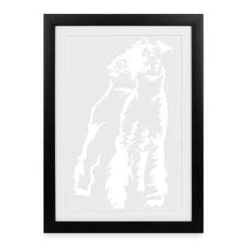 Fox Terrier "Black Edition" - Framed poster (27 × 37 cm) - black - Front