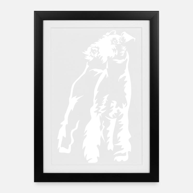 Foxterrier "Black Edition" - Gerahmtes Poster (27 × 37 cm) - Schwarz