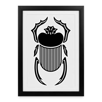 Mystic Scarabée : T-shirt symbolique - Affiche encadrée (27 × 37 cm) - noir - Devant