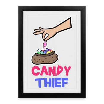 Bonbons Déclaration de dent sucrée Bonbons Snacking - Affiche encadrée (27 × 37 cm) - noir - Devant