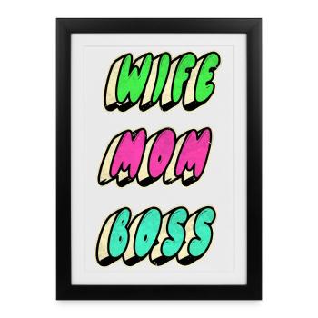 Ehefrau Mama Chefin - Gerahmtes Poster (27 × 37 cm) - Schwarz - Vorne