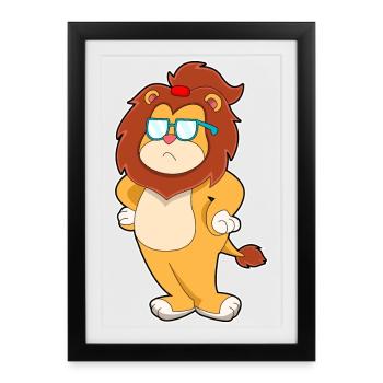 Lunettes de soleil Leo - Affiche encadrée (27 × 37 cm) - noir - Devant