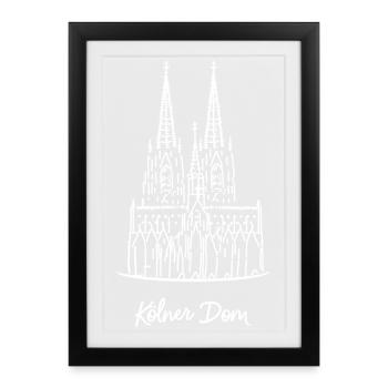 Cologne, Cologne Cathedral, Towers - Framed poster (27 × 37 cm) - black - Front